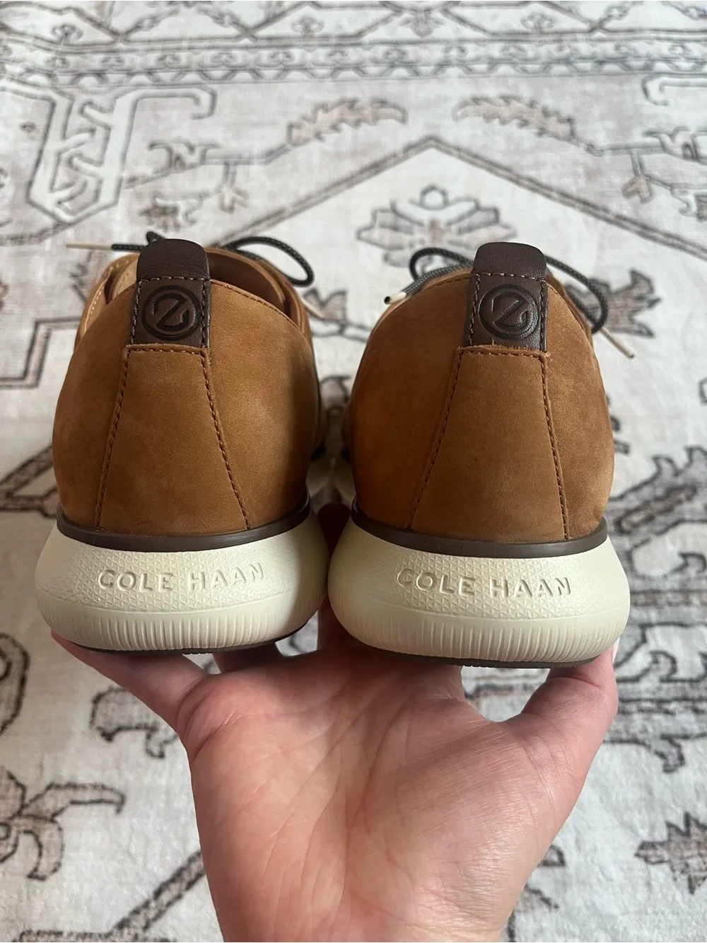 Cole Haan Men’s classic brown Leather Nubuck leather Derby Sneakers